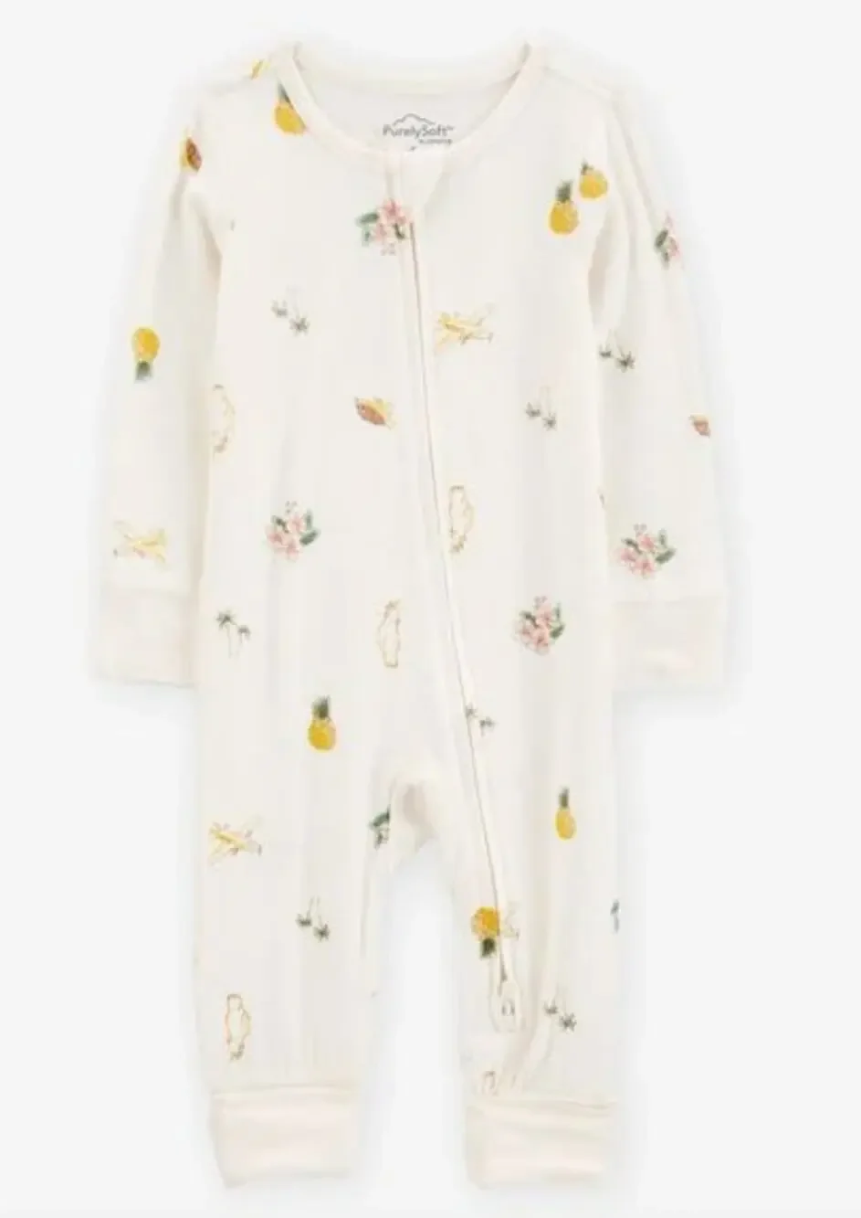 PurelySoft Carter's 18 Months Baby Girl Zippy Sleeper Bamboo Tropical Print